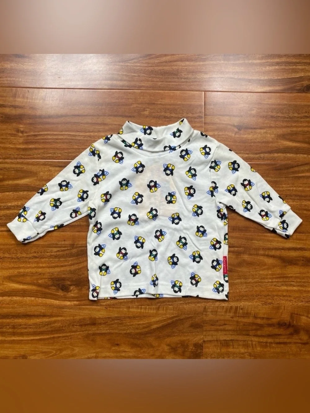 NWT New Vintage Osh Kosh B'Gosh White Penguin Long Sleeve Shirt Size 12M Casual